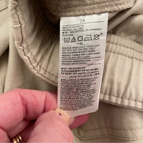 Old Navy High Rise Pulla Utility Pants Pull On Stretch Beige Pants-Size 2X NWT - Picture 13 of 14